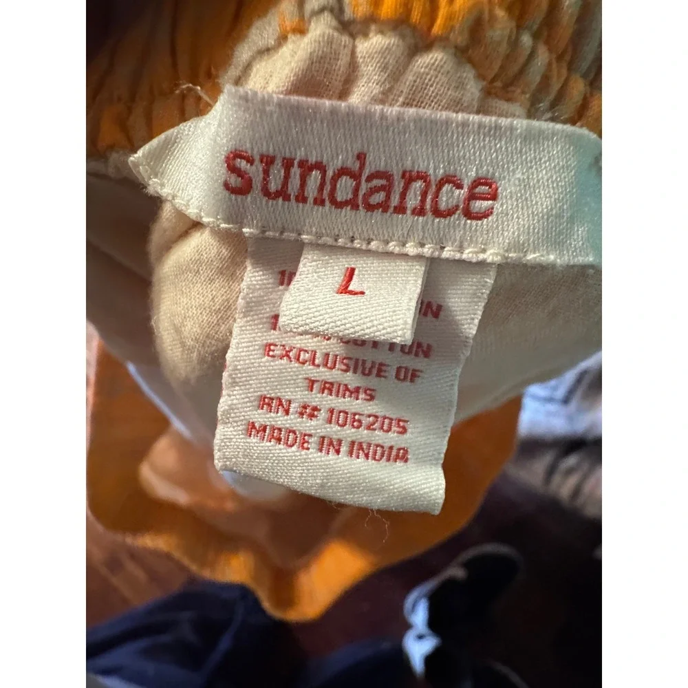 Sundance Maxi Skirt L Orange Tiered Crochet Lace Trim Boho Bohemian Maximalist‎